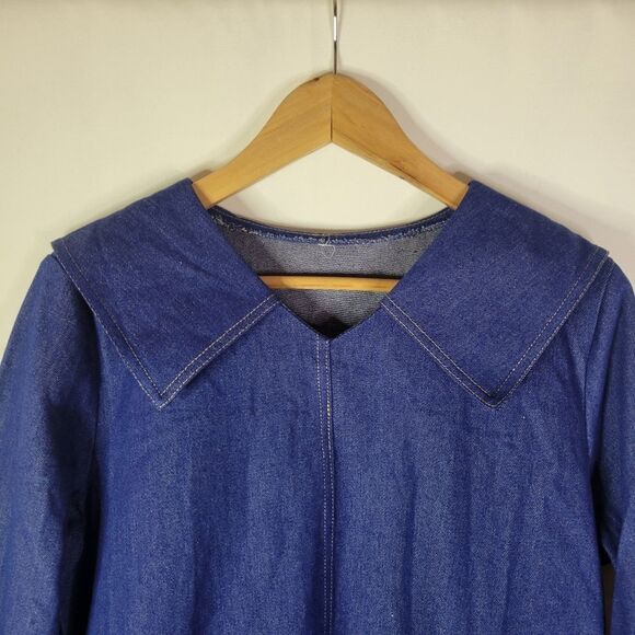 Vintage Heavyweight Deep Blue Denim Dress - Picture 3 of 16